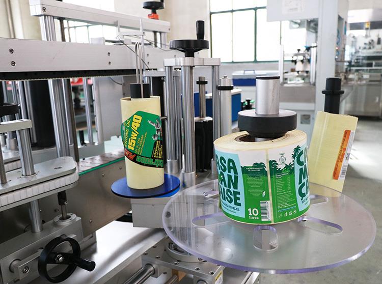 Automaitc Adhesive divu uzlīmju plakana apaļa pudeles marķēšanas mašīna